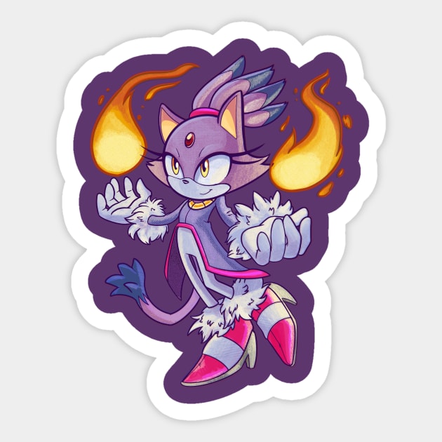 Blaze the Cat Sticker by SophieScruggs